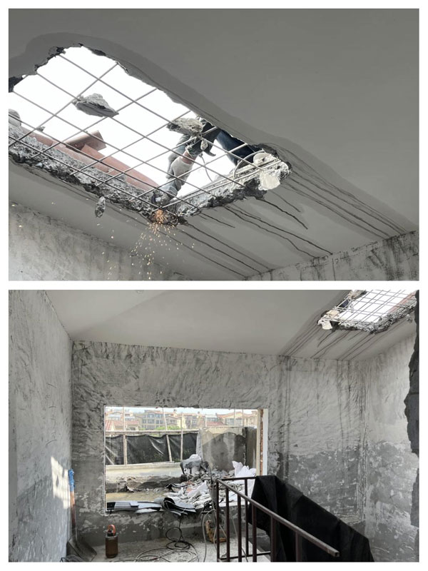 屋顶开洞装天窗施工现场（2）